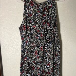 J. Jill Black Floral Midi Dress